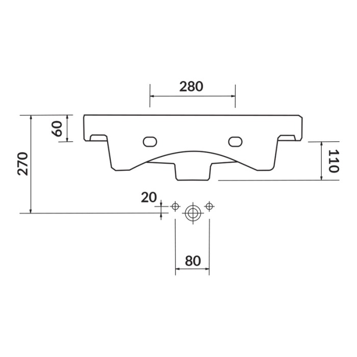 Lavoar slim pentru mobilier, Cersanit, Moduo, 60 x 38 cm, alb [3]
