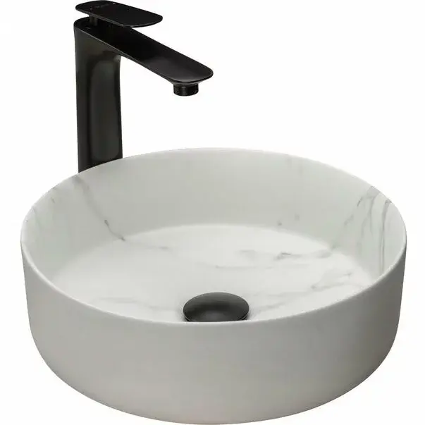Lavoar stil marmura alb pe blat Rea Sami Marble Matowa 36 cm [1]