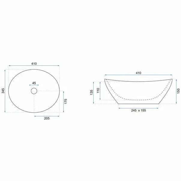 Lavoar stil marmura alb pe blat Rea Sofia Aiax 34.5 cm [6]