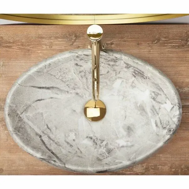 Lavoar stil piatra gri pe blat Rea Linda Stone 48,3 cm [4]