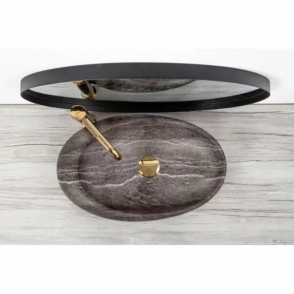 Lavoar stil piatra gri pe blat Rea Roxy Stone Grey 49 cm [3]
