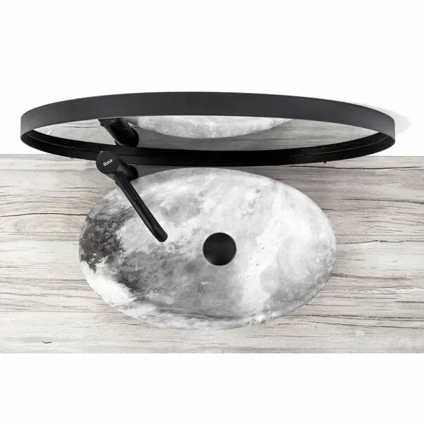 Lavoar stil piatra gri pe blat Rea Roxy Stone Warm Grey 49 cm [2]