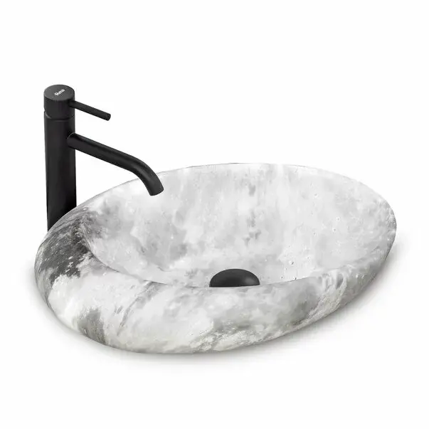Lavoar stil piatra gri pe blat Rea Roxy Stone Warm Grey 49 cm [1]