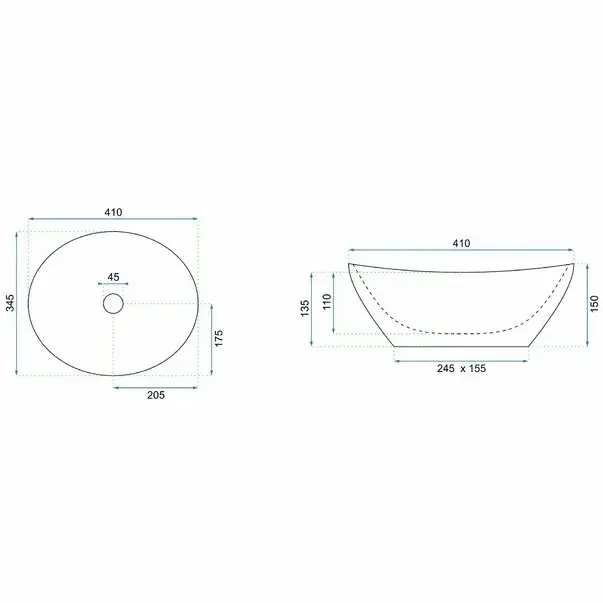Lavoar stil piatra gri pe blat Rea Sofia Light Stone 41 cm [6]