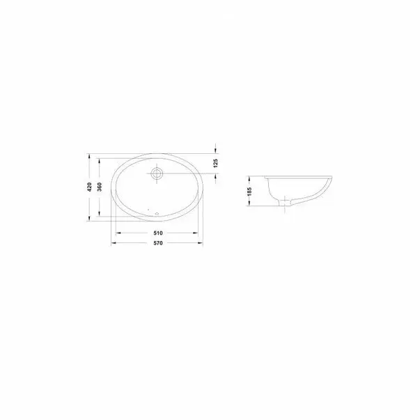 Lavoar sub blat Gala Egeo oval 57 cm alb lucios [4]