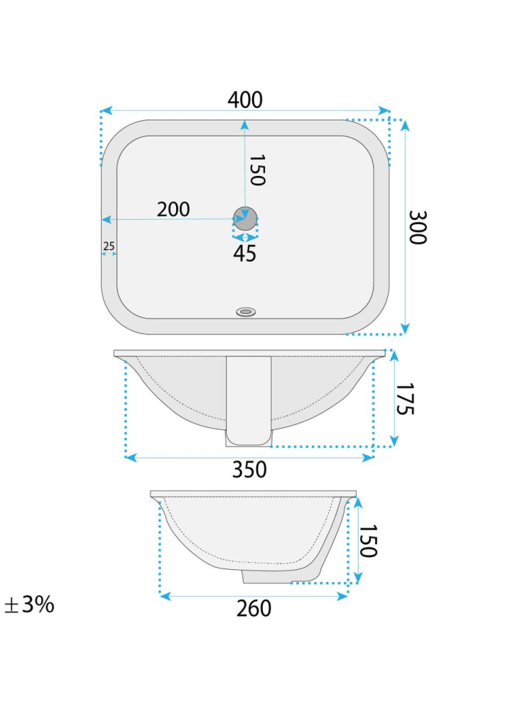 Lavoar sub blat Rea Anabel 40 alb [5]
