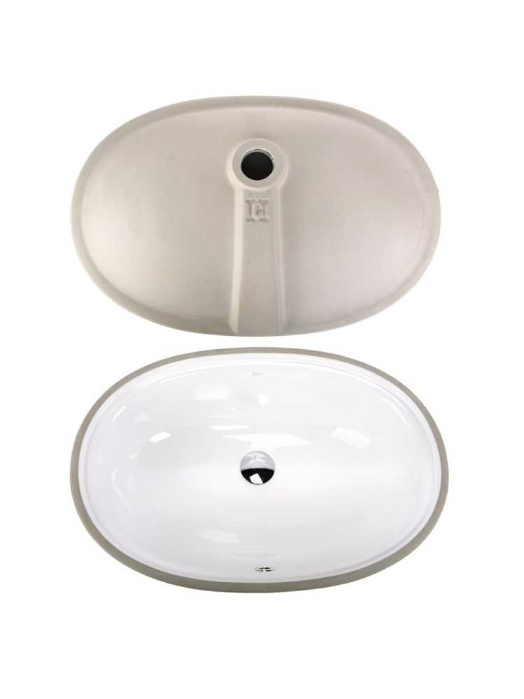 Lavoar sub blat Rea Niva alb lucios oval 595x405x200 mm ceramica sanitara [6]