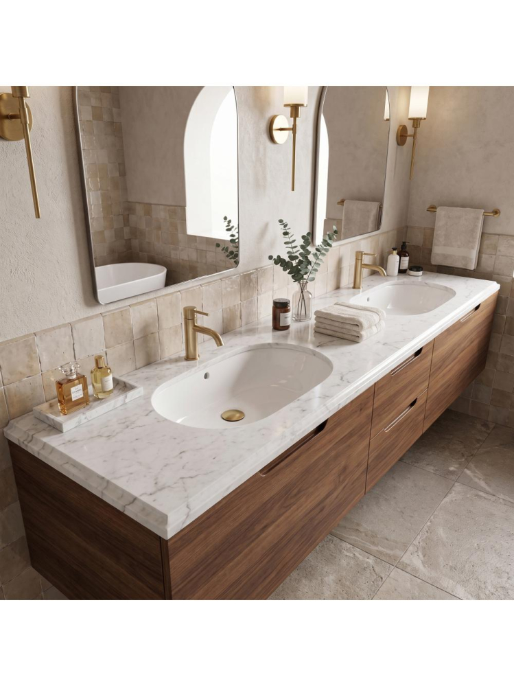 Lavoar sub blat Rea Vena alb lucios oval 635x427x205 mm ceramica sanitara [6]