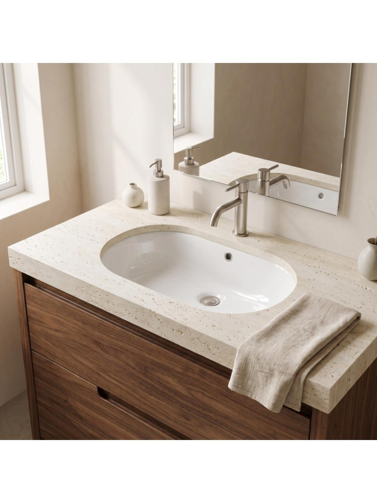Lavoar sub blat Rea Vena alb lucios oval 635x427x205 mm ceramica sanitara [3]