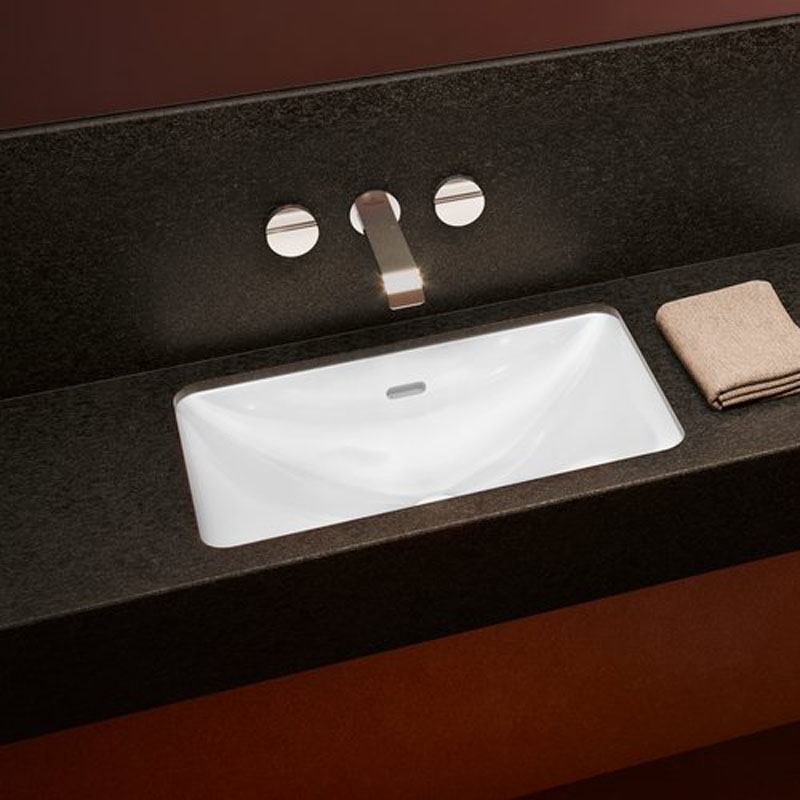 Lavoar sub blat Villeroy & Boch, Loop & Friends, dreptunghiular, fără orificiu baterie și preaplin, alb alpin [7]