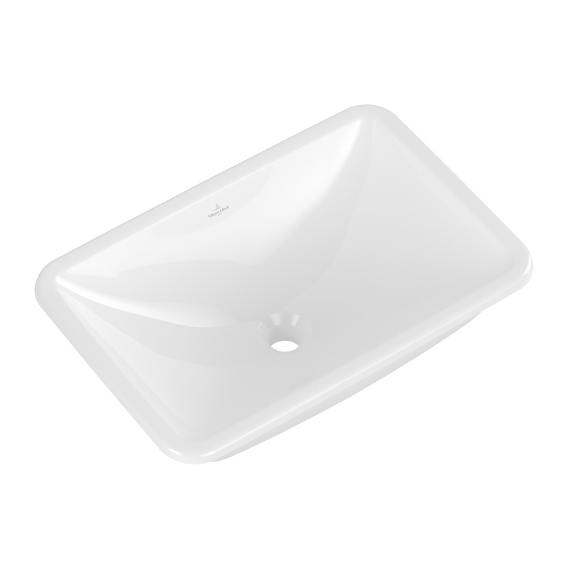 Lavoar sub blat Villeroy & Boch, Loop & Friends, dreptunghiular, fără orificiu baterie și preaplin, alb alpin [2]