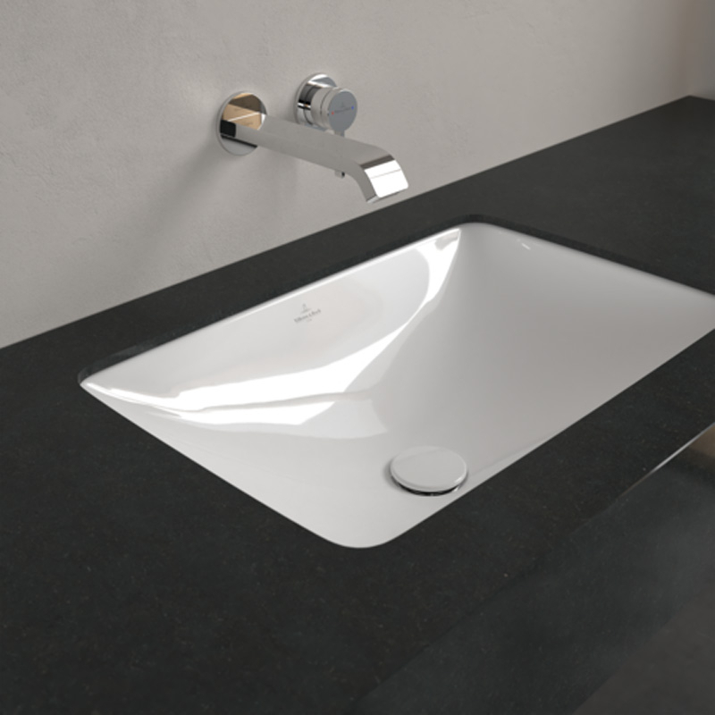 Lavoar sub blat Villeroy & Boch, Loop & Friends, dreptunghiular, fără orificiu baterie și preaplin, alb alpin [3]