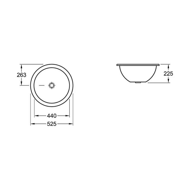 Lavoar sub blat Villeroy&Boch, Loop&Friends, rotund, fără preaplin, CeramicPlus, alb alpin [4]