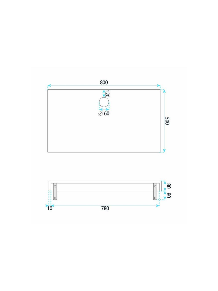 Lavoar de perete suspendat Rea Apollo Gran Cloud Sky 80 cm mat bej imitatie piatra [8]