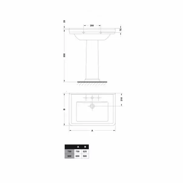 Lavoar suspendat Gala Noble alb 60 cm [3]
