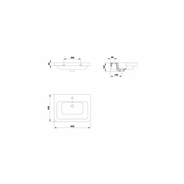 Lavoar suspendat Gala Street Square 60x45 [3]
