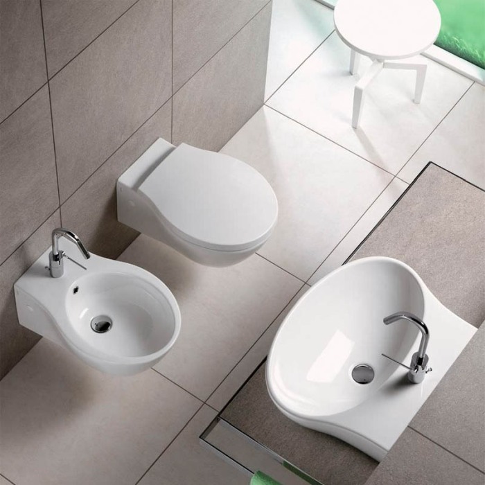 Lavoar suspendat Hatria, Nido, 68 cm, alb [3]