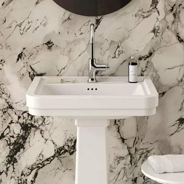 Lavoar suspendat Ideal Standard Atelier Calla alb lucios 62 cm cu orificiu baterie si preaplin [5]