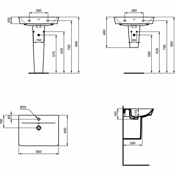 Lavoar suspendat Ideal Standard Connect Air Cube 60x46 cm [3]