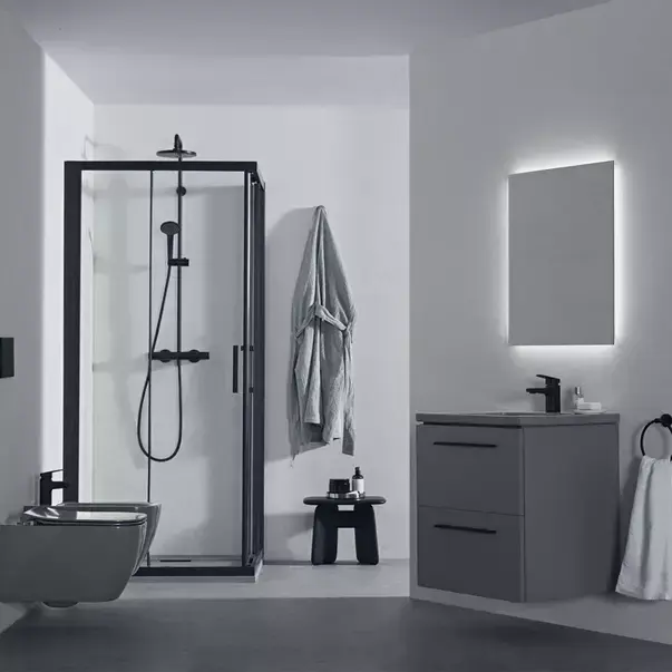 Lavoar suspendat Ideal Standard i.life B gri lucios 61 cm cu orificiu baterie si preaplin [4]