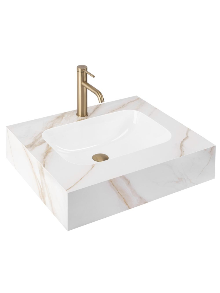 Lavoar suspendat REA Aresa gri auriu 600x500 mm ceramica cuart lucios [11]