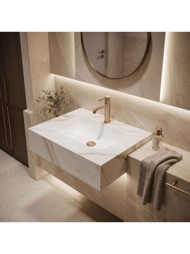 Lavoar suspendat REA Aresa gri auriu 600x500 mm ceramica cuart lucios [2]