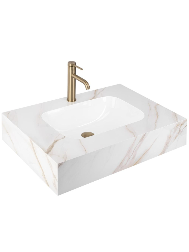 Lavoar suspendat REA Aresa gri auriu 700x500 mm ceramica cuart finisaj lucios [2]