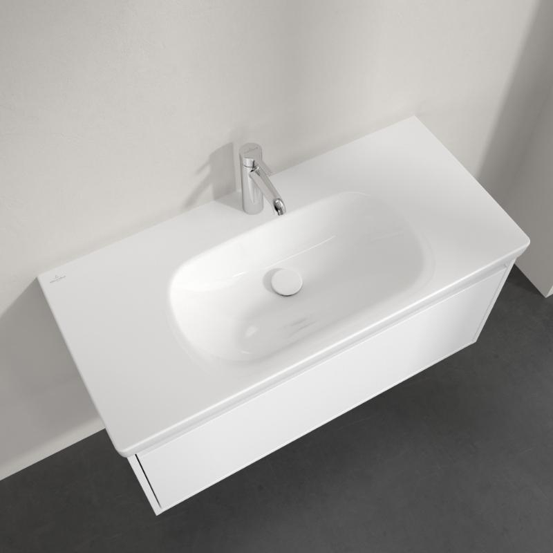 Lavoar suspendat Villeroy & Boch Skyla 100 cm, TitanCeram, fără preaplin, alb alpin [4]