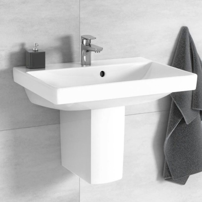 Lavoar Villeroy & Boch, Avento, 65 cm, dreptunghiular, cu orificu pentru baterie si preaplin, alb [3]