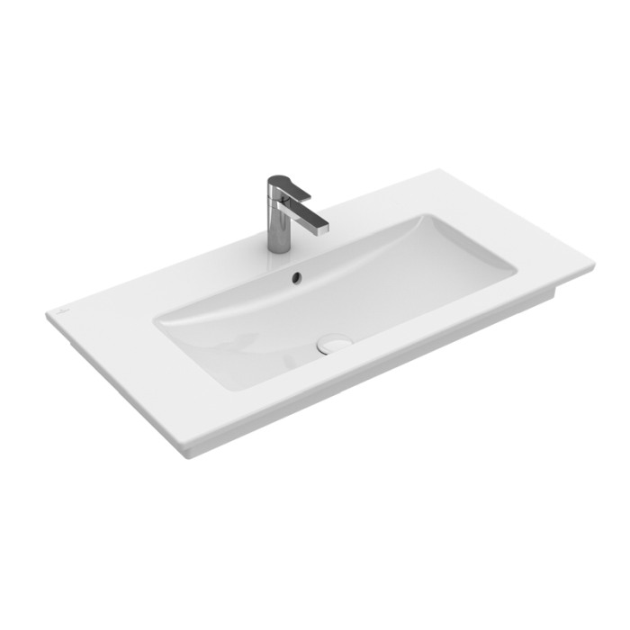 Lavoar Villeroy & Boch, Venticello, 80 cm, dreptunghiular, cu orificu baterie si preaplin, alb alpin [1]
