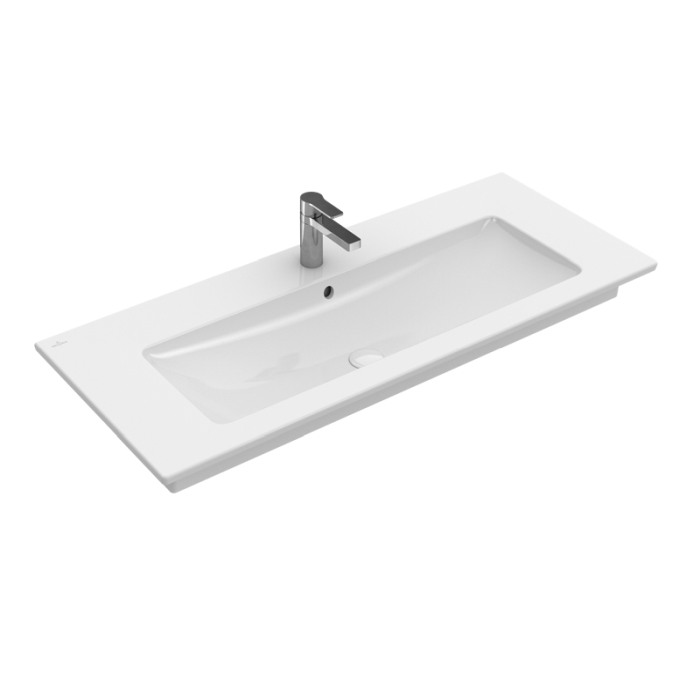 Lavoar Villeroy & Boch, Venticello, dreptunghiular, 120 cm, cu orificu baterie si preaplin, alb alpin [1]