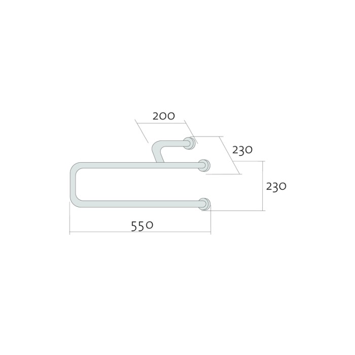 Maner Cersanit, Etiuda, de sprijin, de stanga, 55 cm, inox [2]