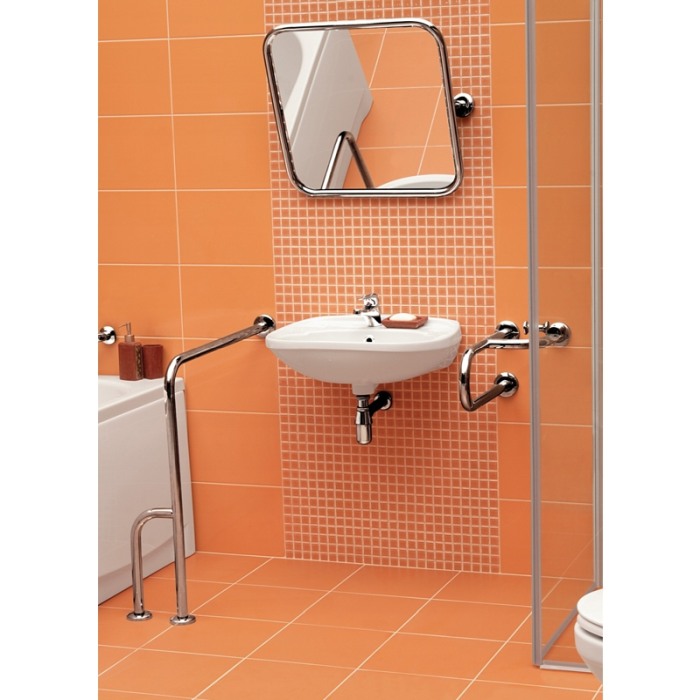 Maner Cersanit, Etiuda, de sprijin, de stanga, 55 cm, inox [3]