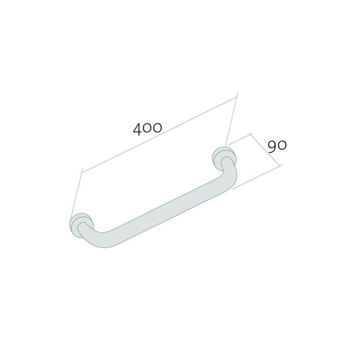 Maner Cersanit, Etiuda, simplu de sprijin, 40 cm, inox [1]