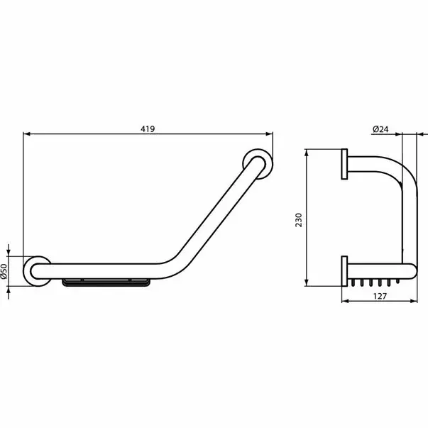 Maner de susținere cu savoniera crom Ideal Standard IOM 42 cm [2]