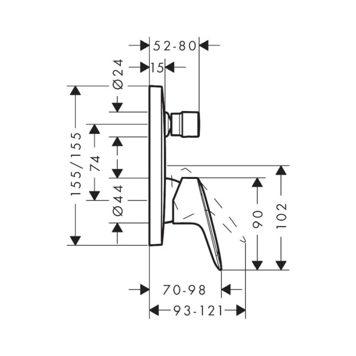 Mixer dus Hansgrohe, Logis, crom [2]