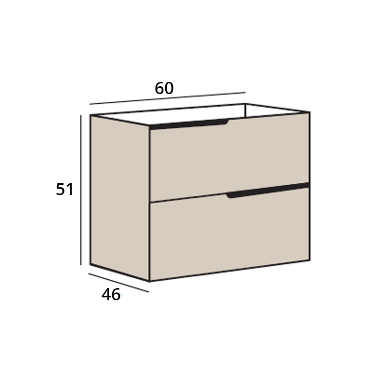 Mobilier cu blat pentru lavoar Fluminia, Bari 60, urban grey [2]