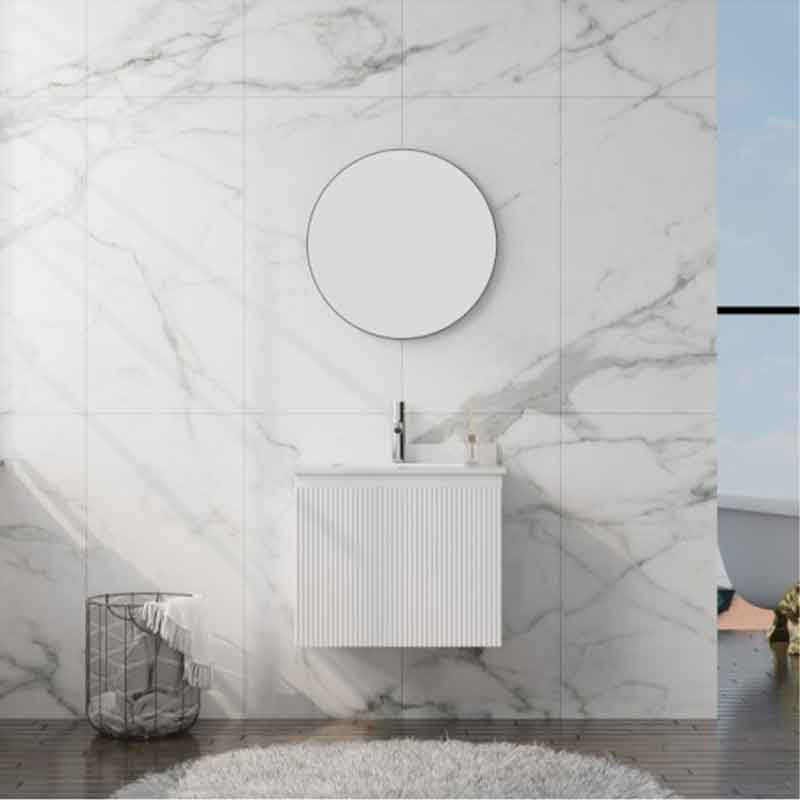 Mobilier cu lavoar sub blat, Spectrum, Asturias 60, riflat, alb [2]