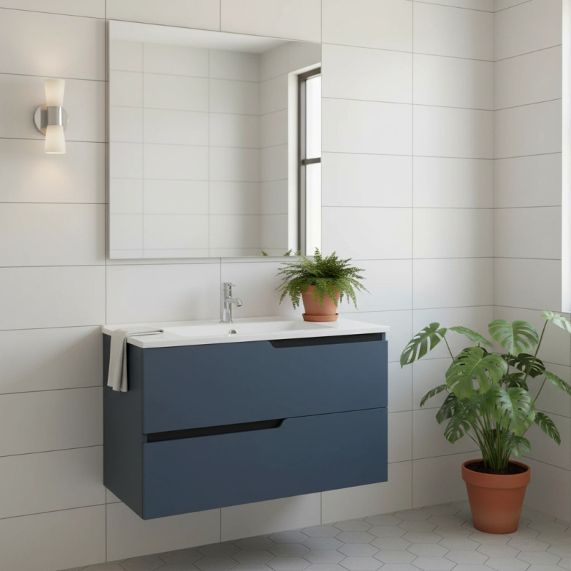 Mobilier pentru lavoar încastrat Fluminia Bari 80 bleumarin [4]