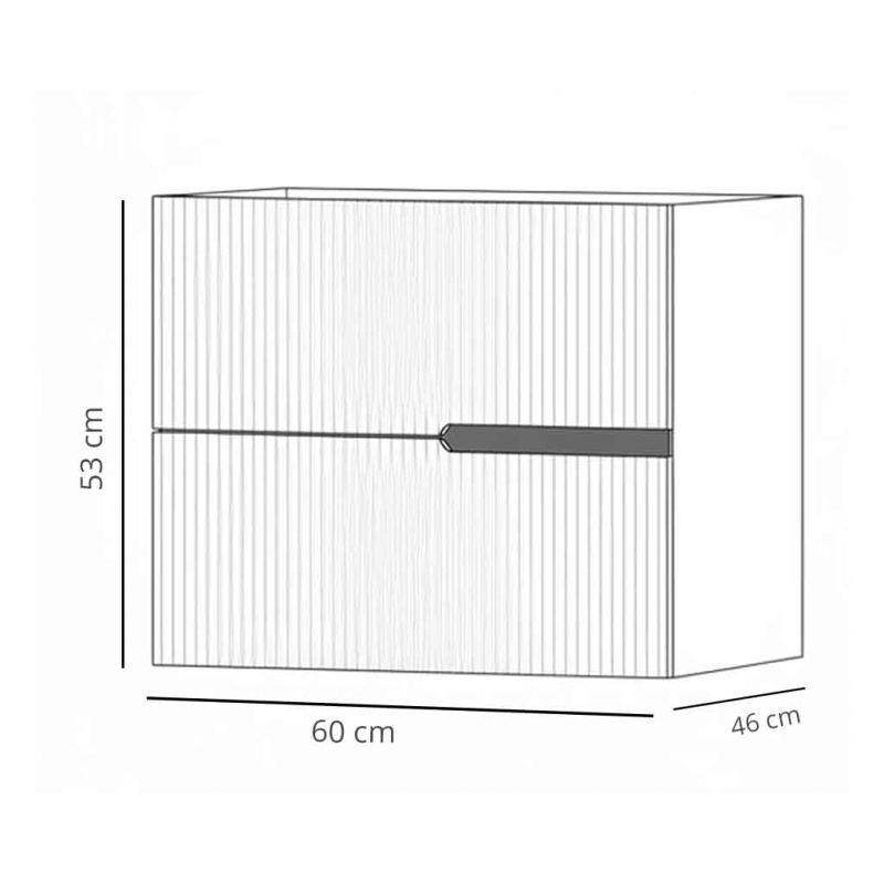 Mobilier pentru lavoar pe blat Fluminia, Malta, finisaj riflat, 60 cm, salvia [3]