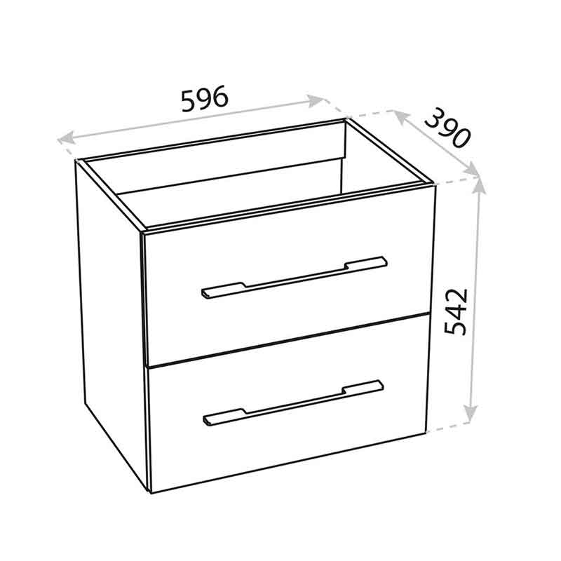 Mobilier pentru lavoar Spectrum, Canari, mânere crom, 60 cm, alb [4]