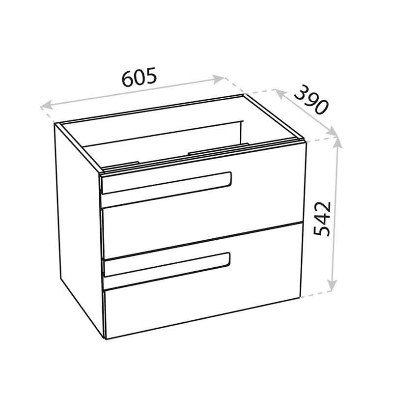Mobilier pentru lavoar Spectrum, Flamengo, mânere decupate, 60 cm, alb [4]