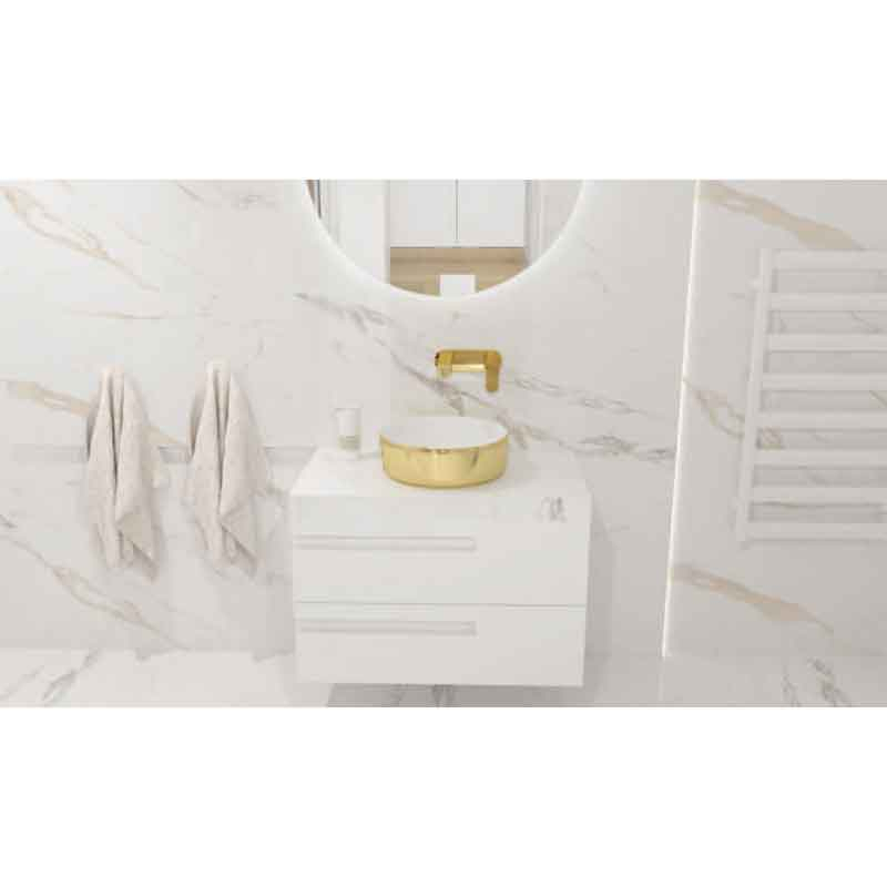 Mobilier pentru lavoar Spectrum, Flamengo, mânere decupate, 60 cm, alb [3]