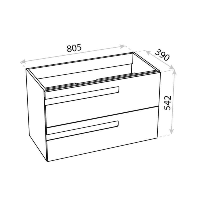 Mobilier pentru lavoar Spectrum, Flamengo, mânere decupate, 80 cm, alb [3]