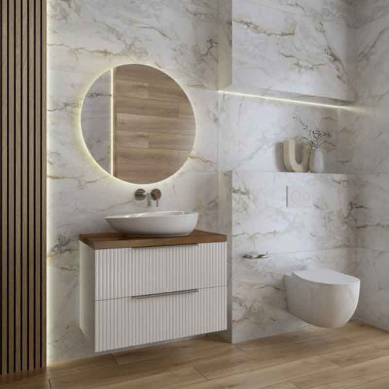 Mobilier pentru lavoar Spectrum, Omaha 80, riflat, alb mat [2]