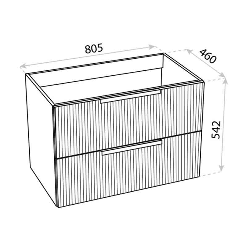 Mobilier pentru lavoar Spectrum, Omaha 80, riflat, alb mat [3]