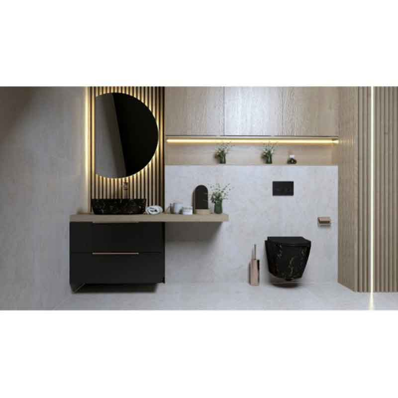 Mobilier pentru lavoar Spectrum, Omaha 80, riflat, negru mat [2]