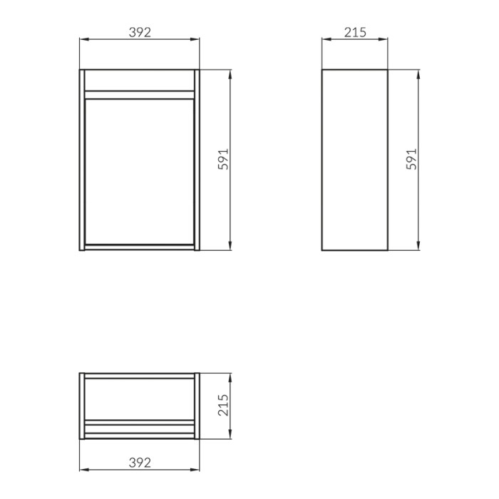 Mobilier suspendat, Cersanit, Crea, 40 cm, alb [2]