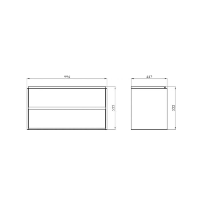 Mobilier suspendat Cersanit, Crea, cu doua sertare, 100 cm, alb [2]