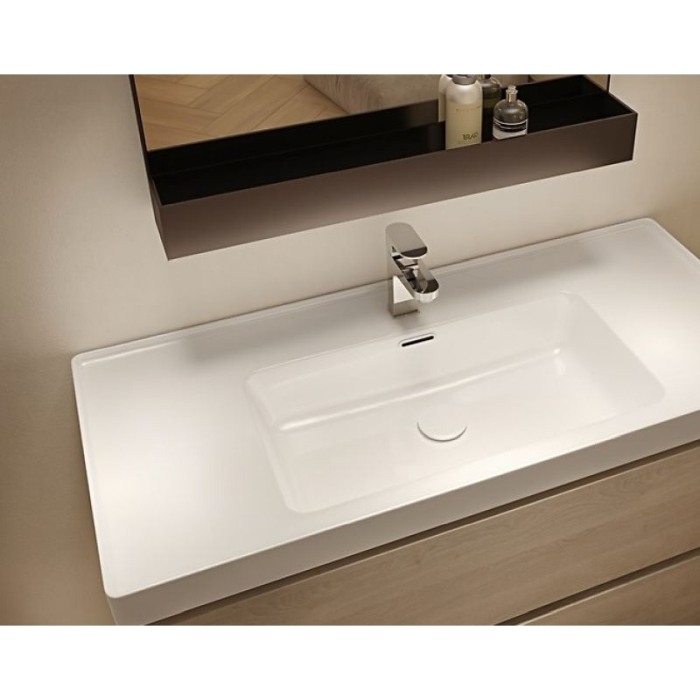 Mobilier suspendat Cersanit, Crea, cu doua sertare, 100 cm, stejar [6]